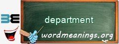 WordMeaning blackboard for department